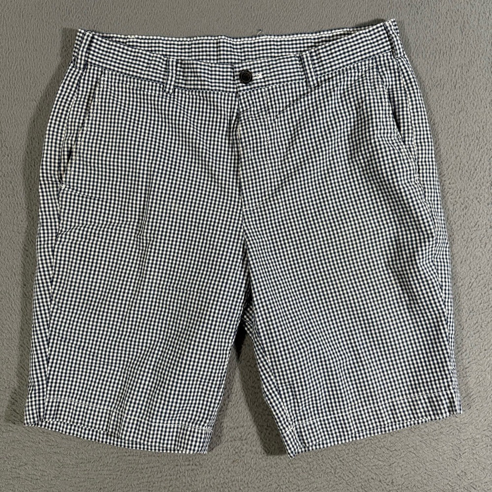 Brooks Brothers Shorts Mens W35 Blue Gingham Plaid Flat Front